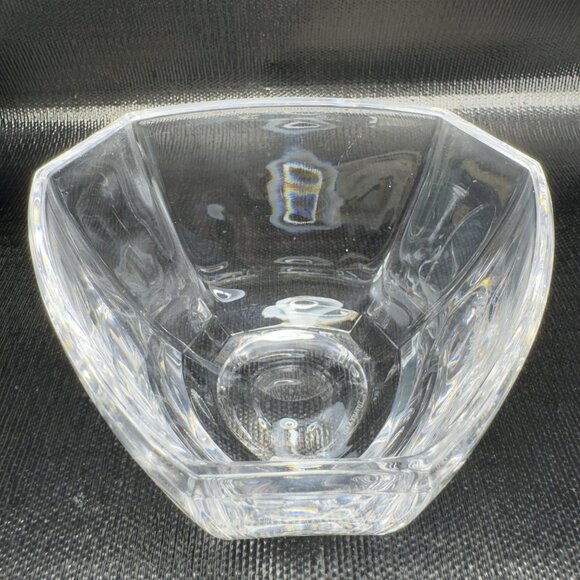 Tiffany & Co New York Etched Six Panel Hexagonal Crystal Glass Bowl Dish Signed - Picture 7 of 12